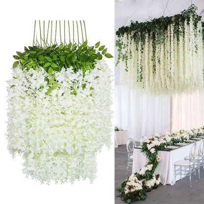 12-Piece Artificial Wisteria Flowers String Garland