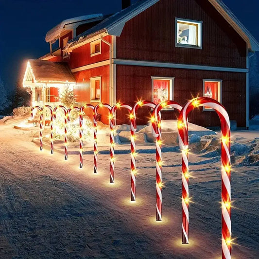 5PCS/Set Solar Operated Christmas Candy Cane