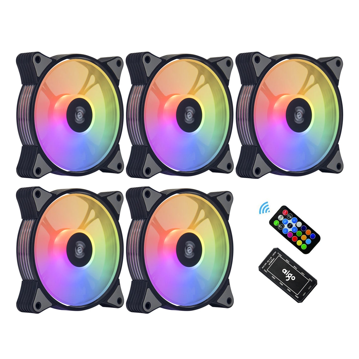 Aigo AR12 120mm PC Gamer Computer Case Fan RGB 12v Heatsink Aura Sync Cooler Argb Silent Controller Kit Fan Cooling Ventilador