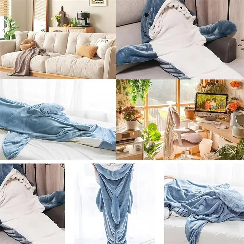 Flannel Shark Blanket Onesie