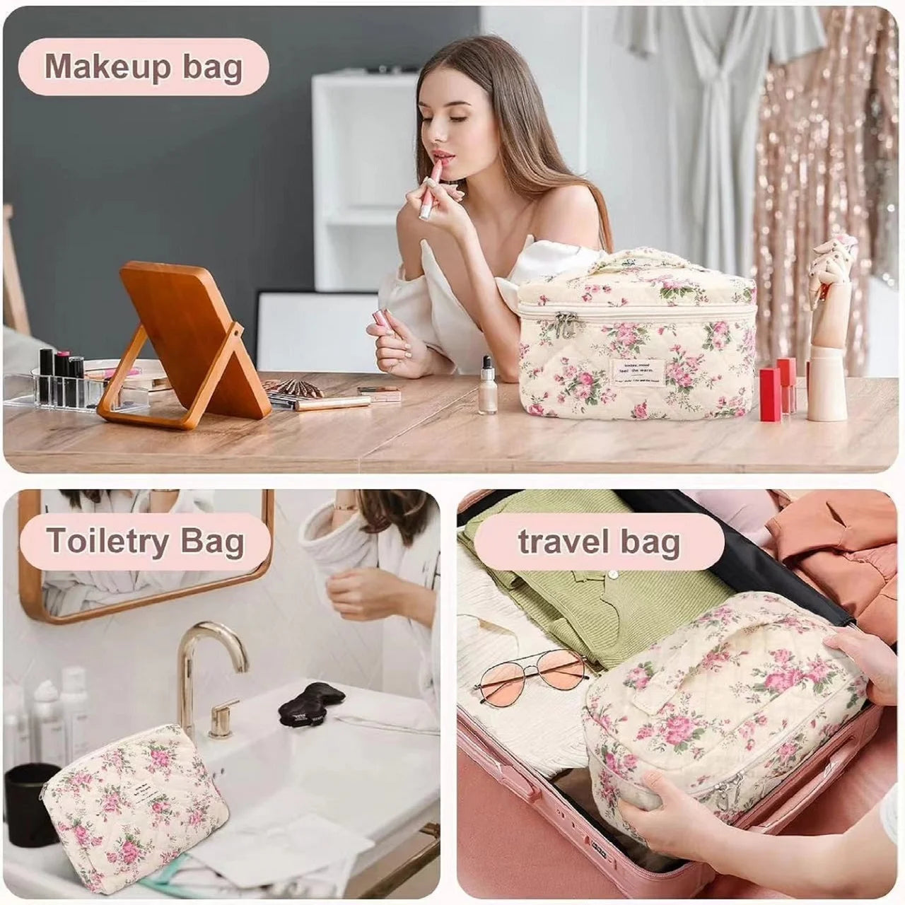 2024 New Korea Bow Print Women Makeup Bag