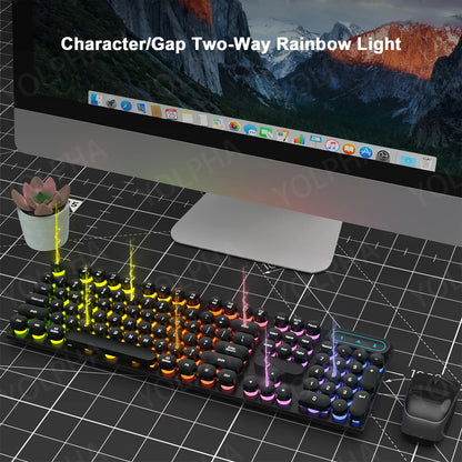 YOLPHA Wired Membrane Keyboard with Multicolor Backlight