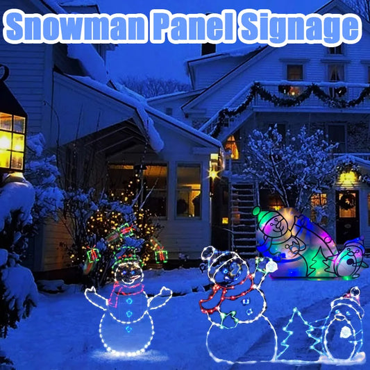 Winter Yard Stainless Steel LED String Snowman!