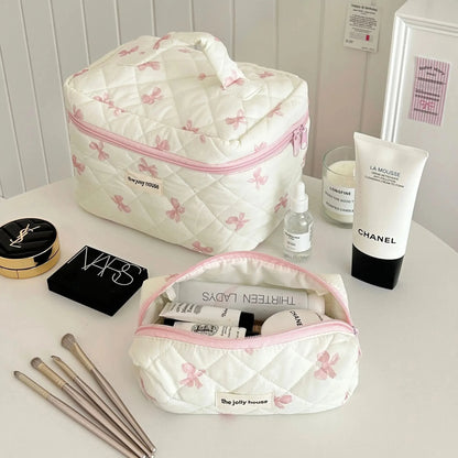 2024 New Korea Bow Print Women Makeup Bag