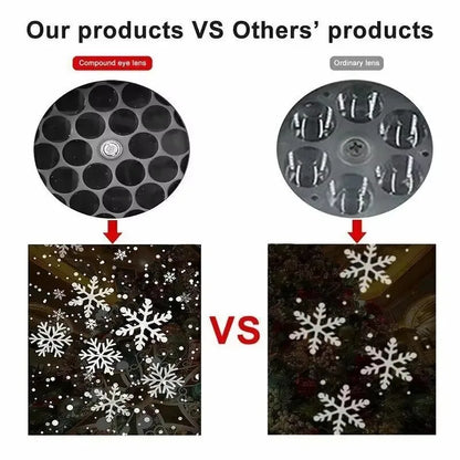 LED Snowflake Projector Lamp Fairy Night Light 360°