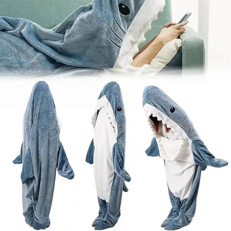 Flannel Shark Blanket Onesie