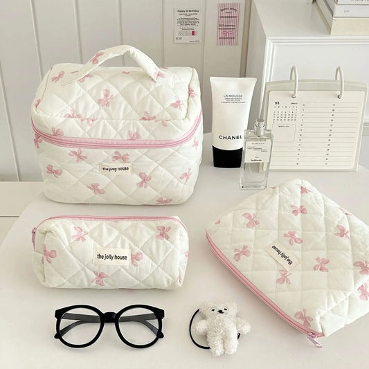 2024 New Korea Bow Print Women Makeup Bag