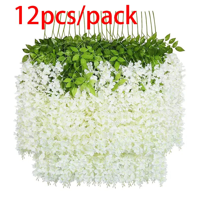 12-Piece Artificial Wisteria Flowers String Garland