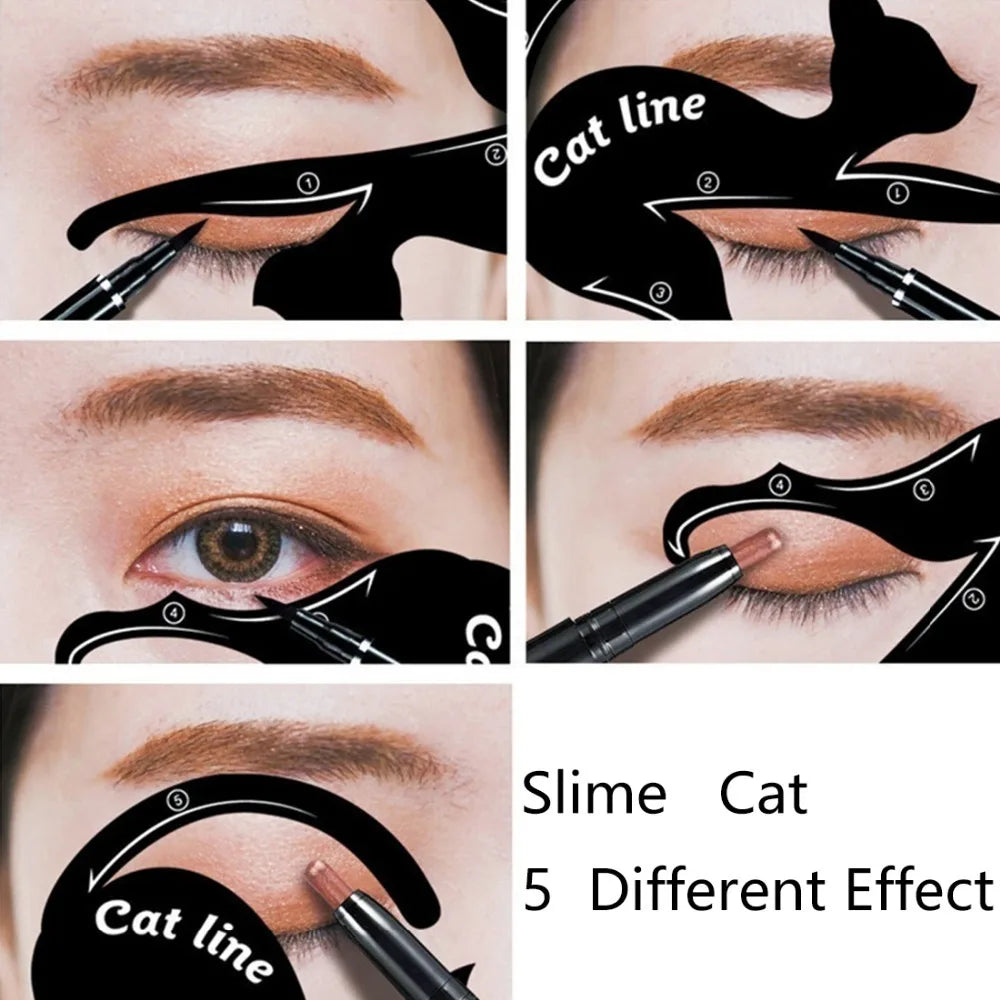 Liquid Eyeliner with Cat-Eye Stencil